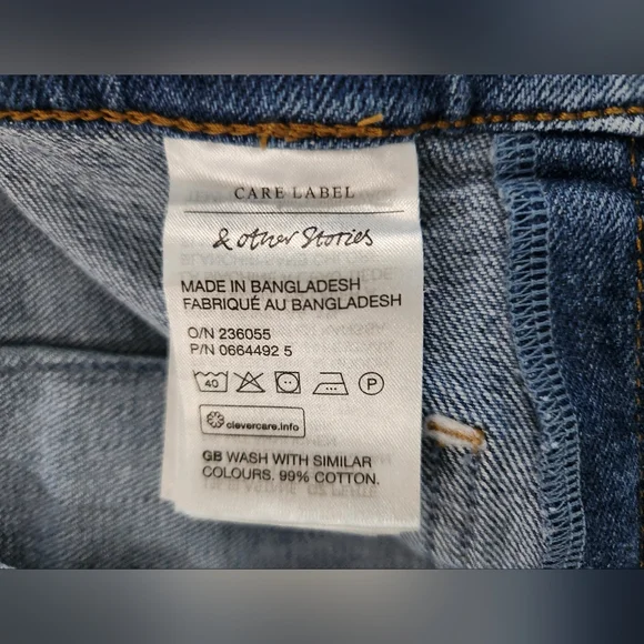 Paris Atelier & Other Stories Faded Flare Patch Pocket High Rise Jeans 28 (D16) - Picture 8 of 11